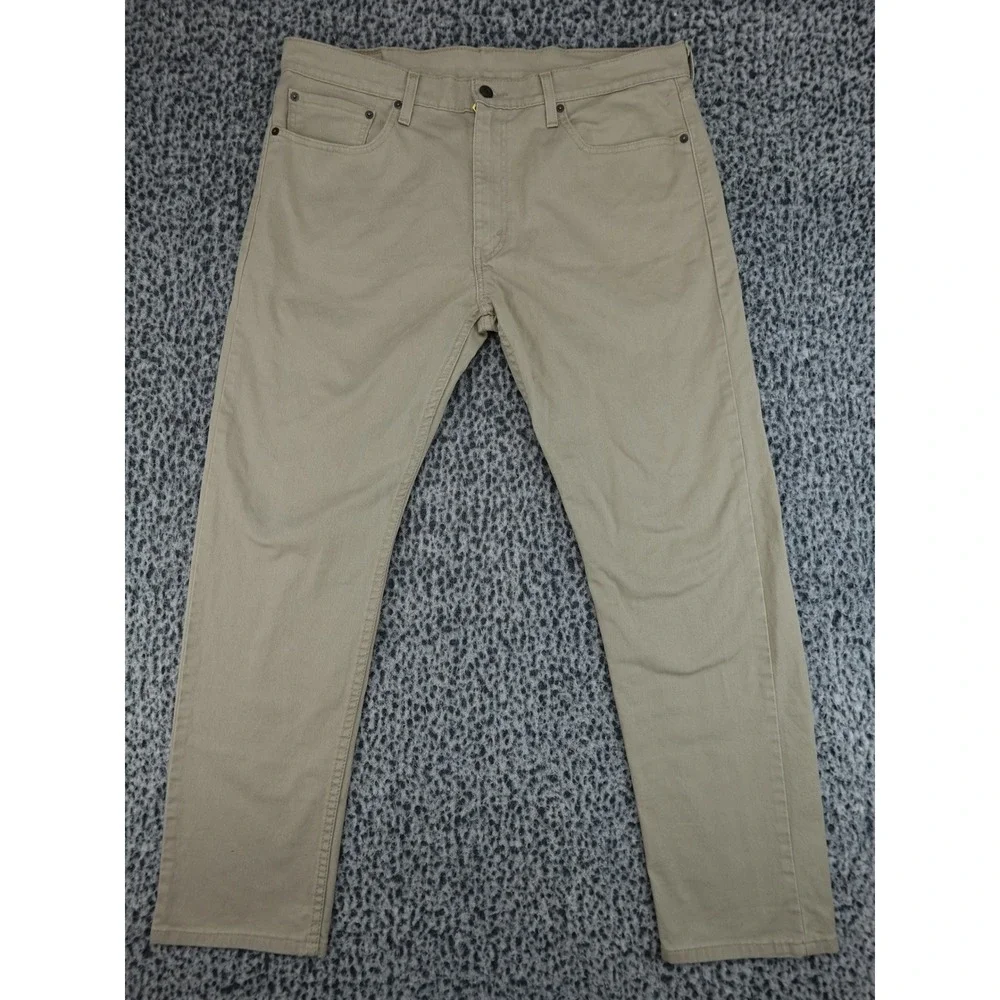 Levi's 502 Taper Fit Pants Mens 36x32 Tan Khaki Stretch Chino